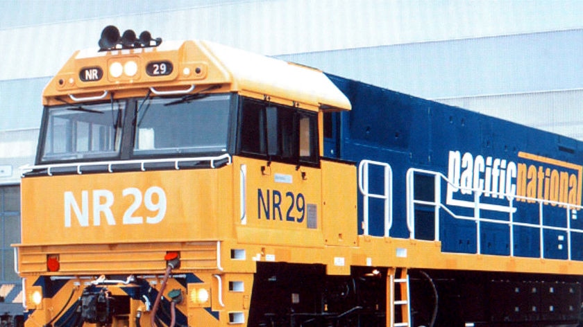 A Pacific National locomotive shows off the new Pacific National livery, January, 2008.
