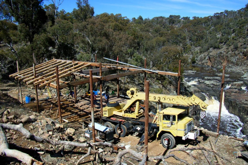 The restaurant being built.