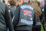 A member of the Rebels outlaw motorcycle gang