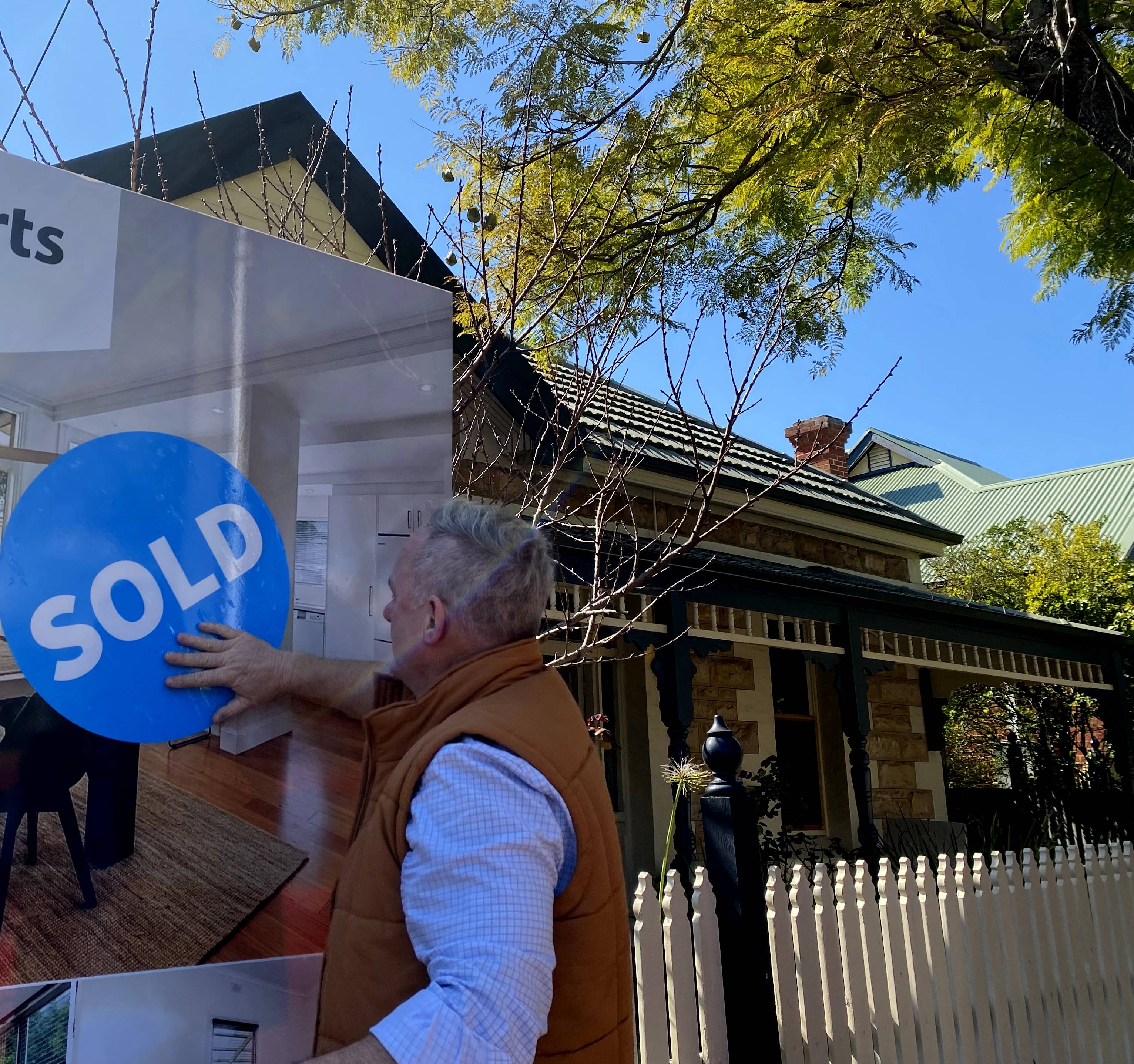 A sold sign on an Adelaide house.