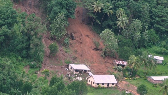 Tukuraki Village swamped under dirt after a landslide