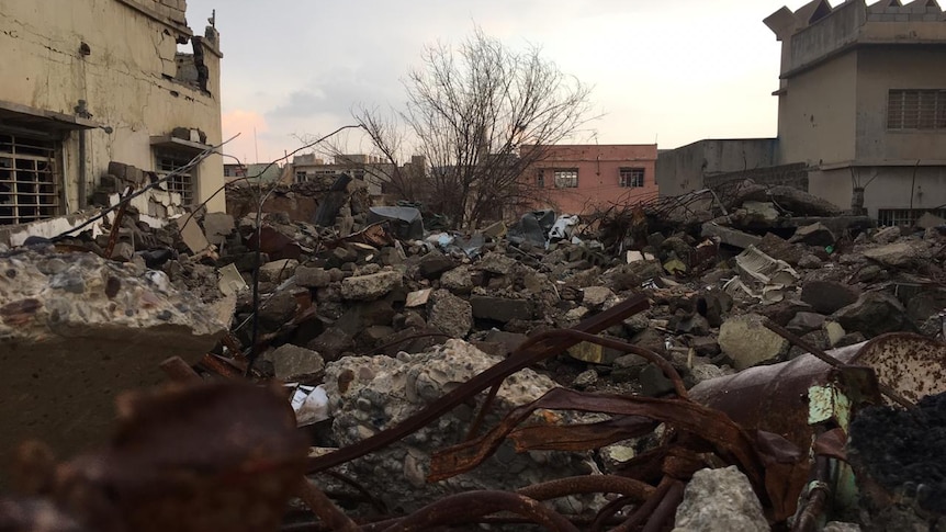 A pile of rubble is all that remains of the el Saffar family home.