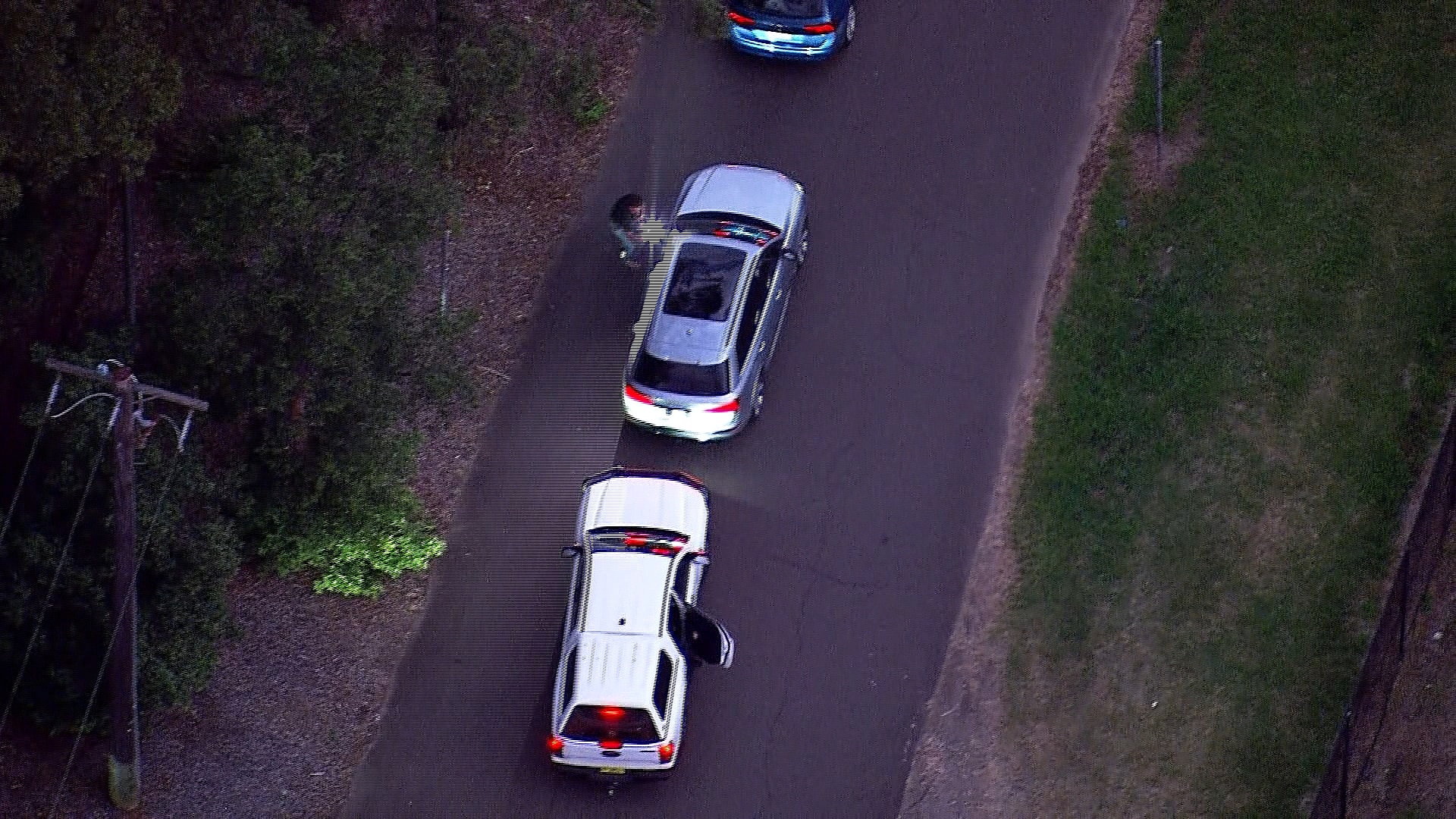 an aerial vision of a car taking Ben Roberts-Smith out of silverwater jail