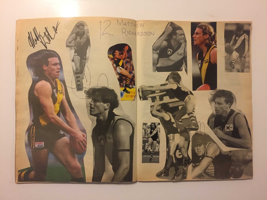 A Richmond Tiger's scrapbook with clippings of Matthew Richardson