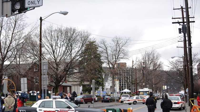 Police secure scene of massacre