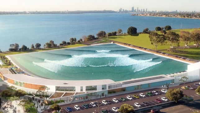 The proposed wave park on Perth's Swan River.