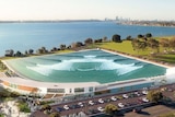 The proposed wave park on Perth's Swan River.