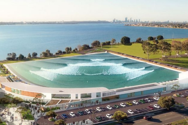 The proposed wave park on Perth's Swan River.