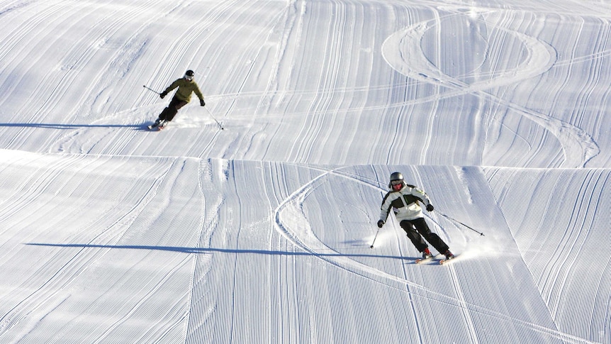 Skiers enjoy new snow.