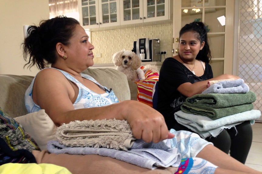 Evynn D'Rosario looks after her mother Yolette