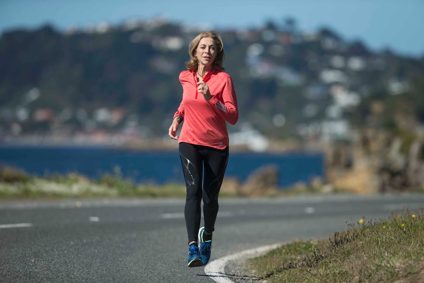 Kathrine Switzer running in Wellington, NZ