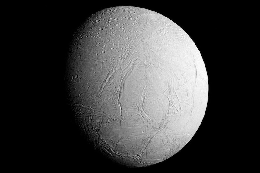 Enceladus photographed by NASA's Cassini spacecraft