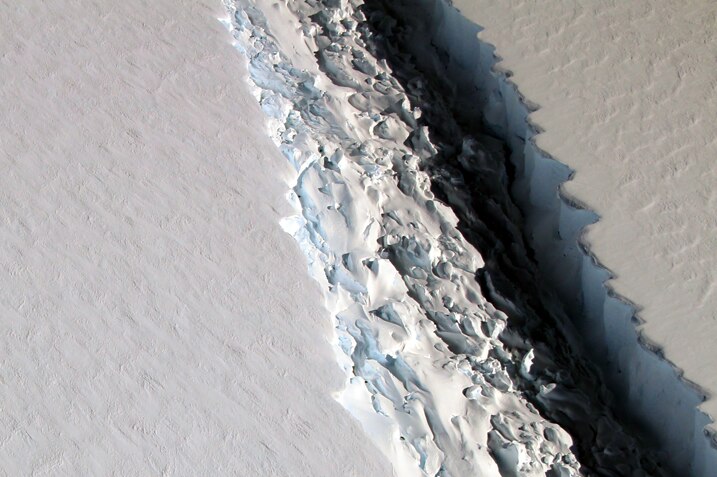 Detail of the crack in the Larsen C ice shelf