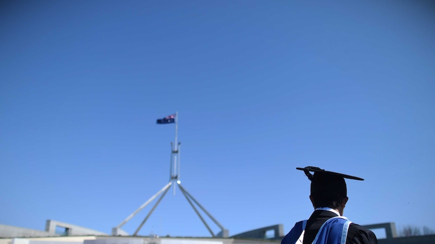 University graduate at Parliament House