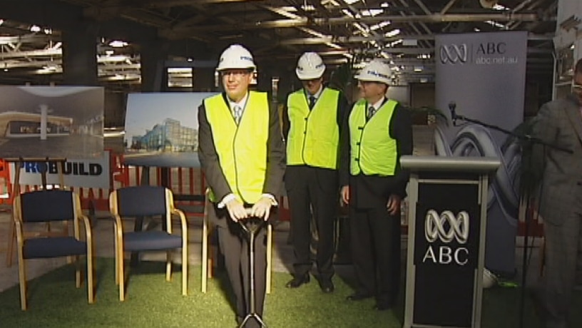 Vic Premier Denis Napthine turning sod at ABC Melbourne new building