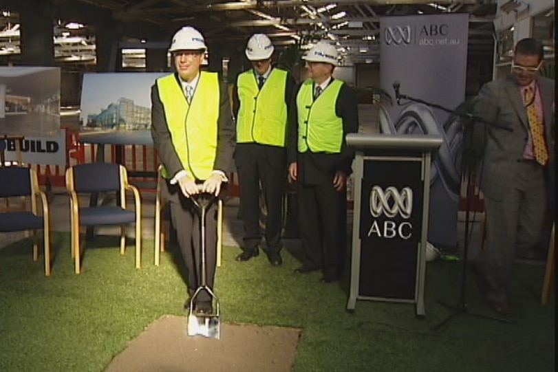 Vic Premier Denis Napthine turning sod at ABC Melbourne new building