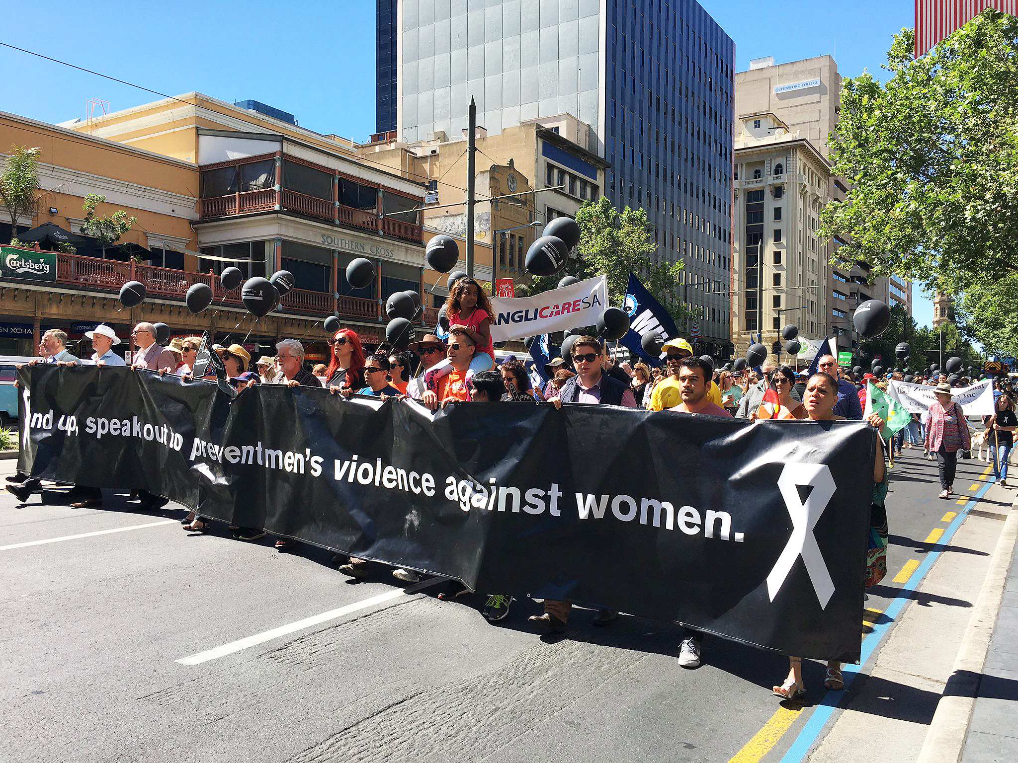 Adelaide White Ribbon march against domestic violence draws hundreds of ...