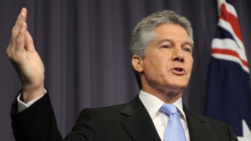 Foreign Minister Stephen Smith speaks during a press conference