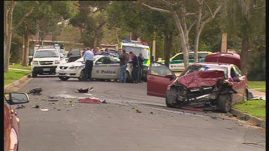 Police car was rammed before Shah fled on foot