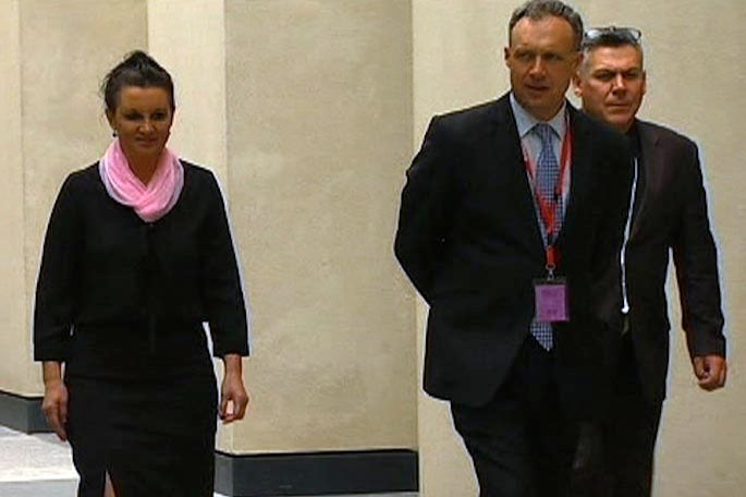 Glynn Williams with Jacqui Lambie and Rob Messenger