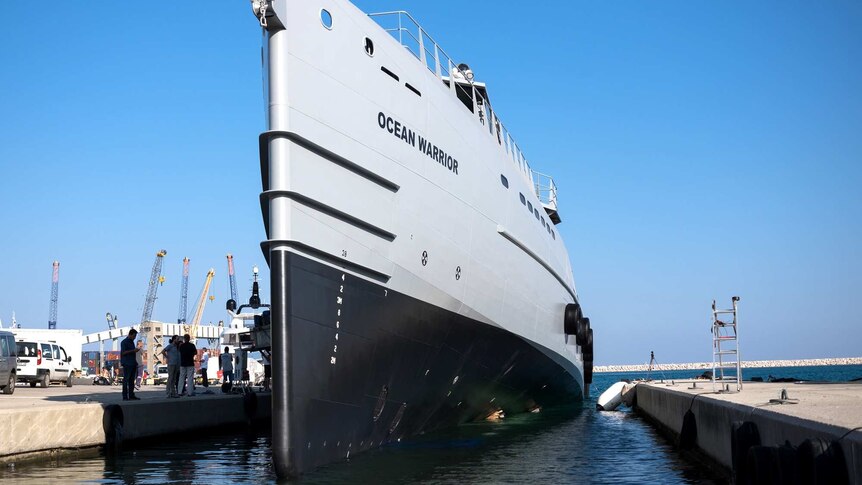 Sea Shepherd’s newest vessel ‘Ocean Warrior’. Currently docked in Turkey but set to depart for Southern Ocean in December.