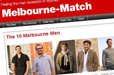 Screen grab of Melbourne-Match site (melbourne-match.com)