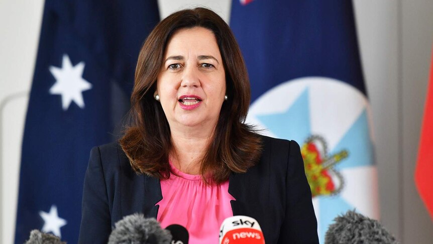 Queensland Premier Annastacia Palaszczuk speaks to the media in Brisbane on January 14, 2021.