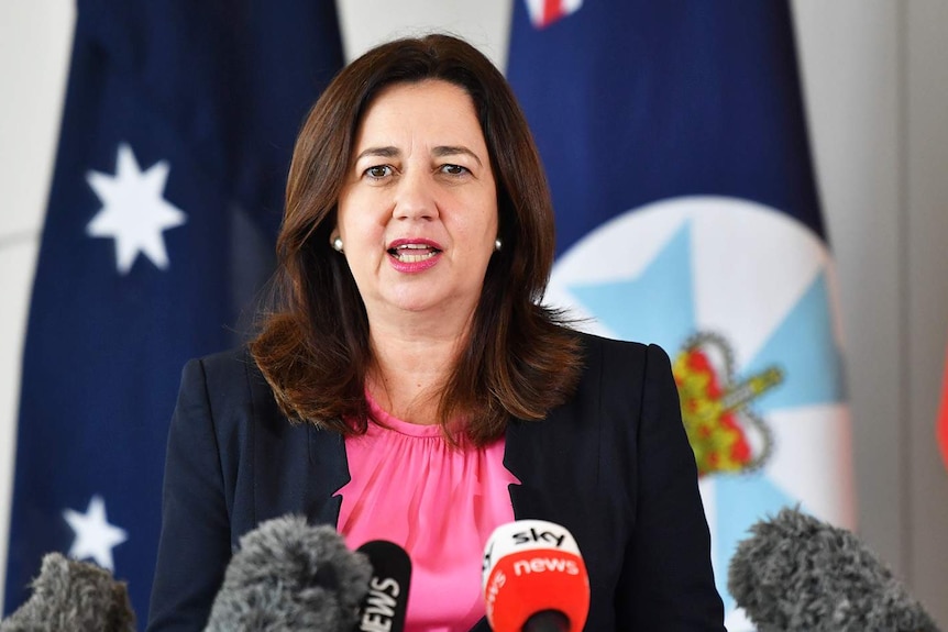 Queensland Premier Annastacia Palaszczuk speaks to the media in Brisbane on January 14, 2021.
