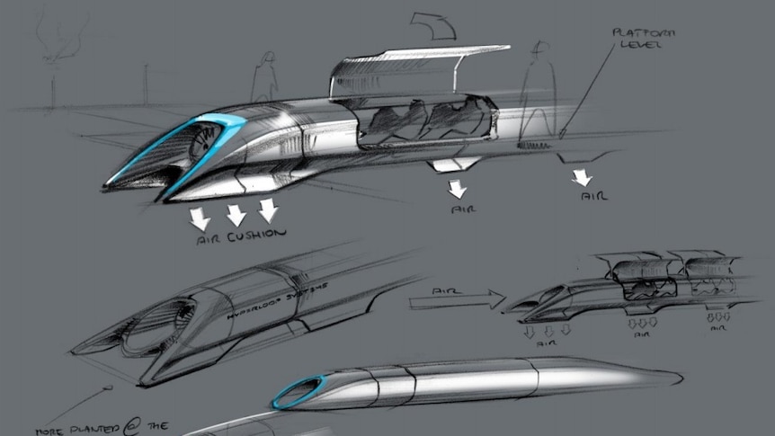 Tesla hyperloop concept art from 2013