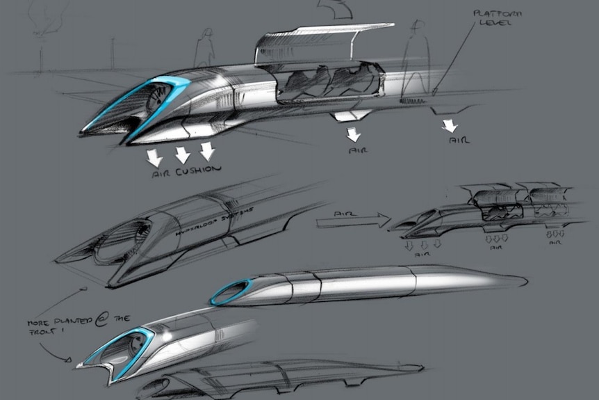 Tesla hyperloop concept art from 2013