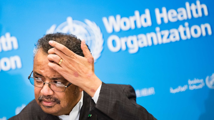 Tedros Adhanom Ghebreyesus, Director General of the World Health Organization (WHO), talks to the media.