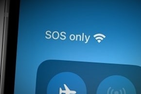 No network coverage, SOS only phone icon