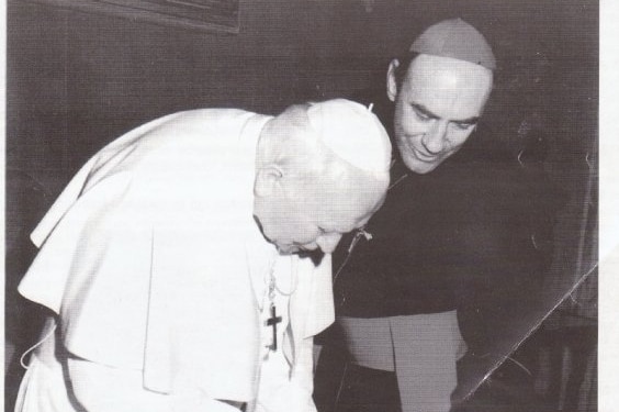 Pope John Paul II with Bishop Christopher Saunders