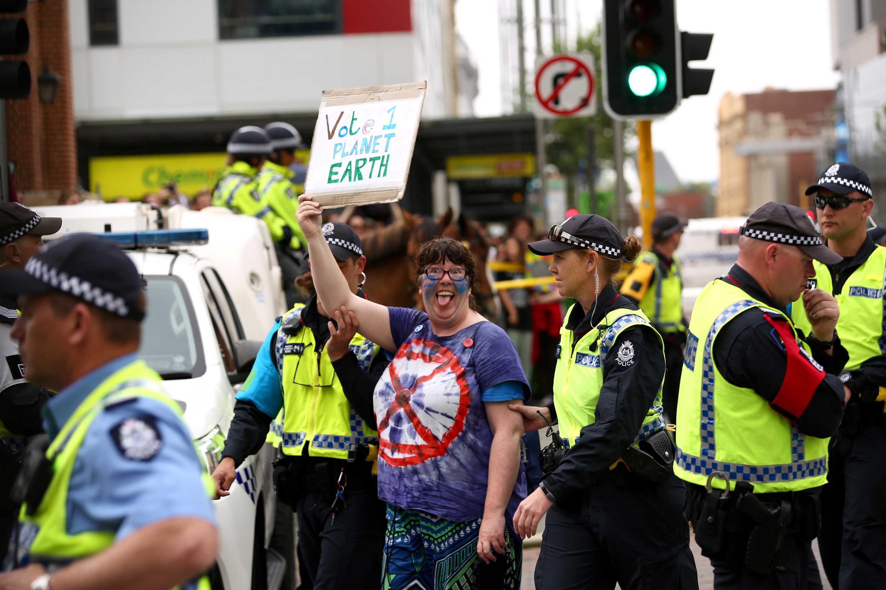 Extinction Rebellion Protesters Take To Perth CBD, Blocking St George's ...