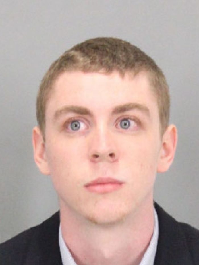 A police mugshot of Brock Turner.