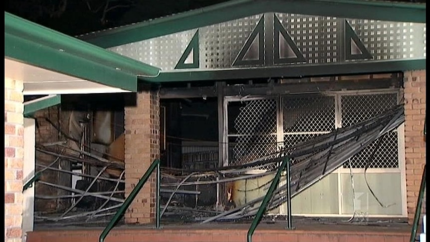 The library at Carmel College at Thornlands on Brisbane's bayside was gutted by a intense fire.