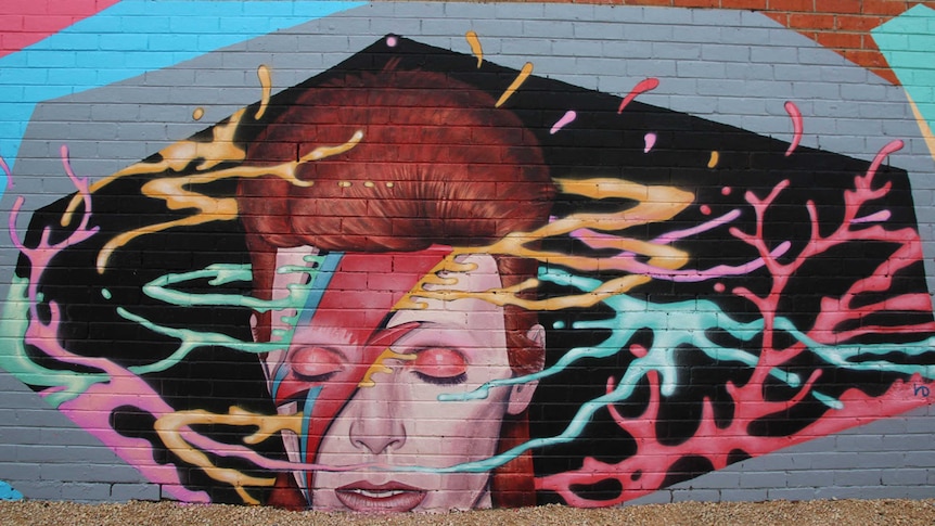 The completed Bowie mural by Hayden Dewar