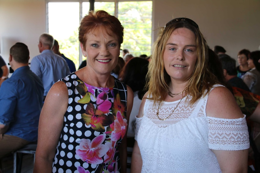 Pauline Hanson and supporter Katrina Spraggon on Australia Day