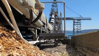 Triabunna woodchip mill on Tasmania's east coast.