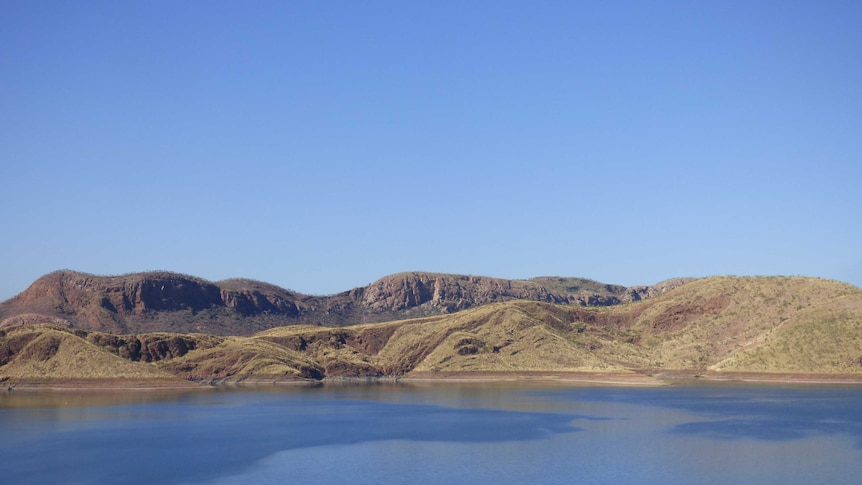 Lake Argyle with hills in background.