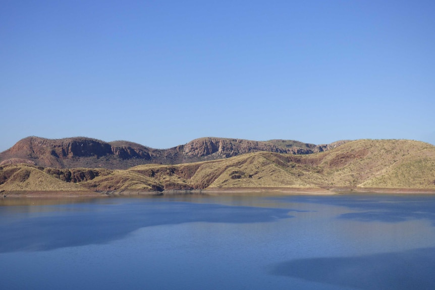 Lake Argyle with hills in background.