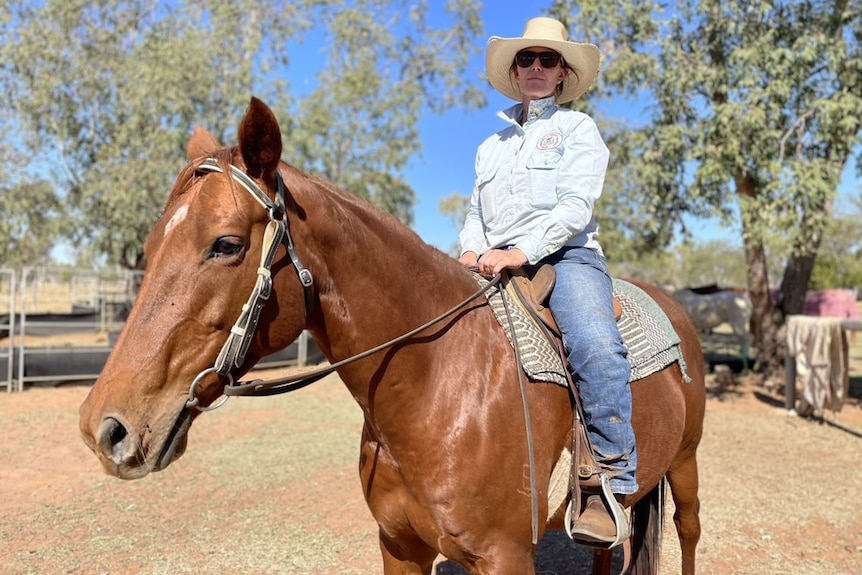 Jodie Muntelwit sits on a horse.