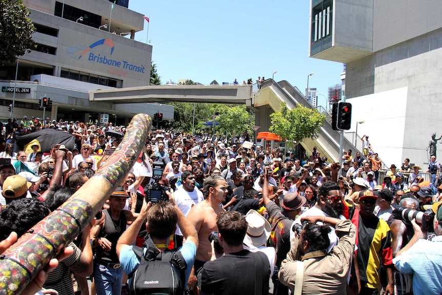 Didgeridoo at protest