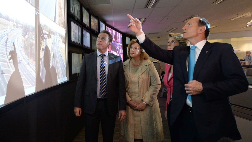 Tony Abbott visits the Brisbane metropolitan transport centre