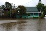 A flooded street in Raymond Terrace in New South Wales' Hunter Region.