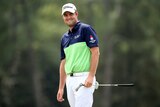 Australian Marc Leishman smiles during round one of the US Masters at Augusta.