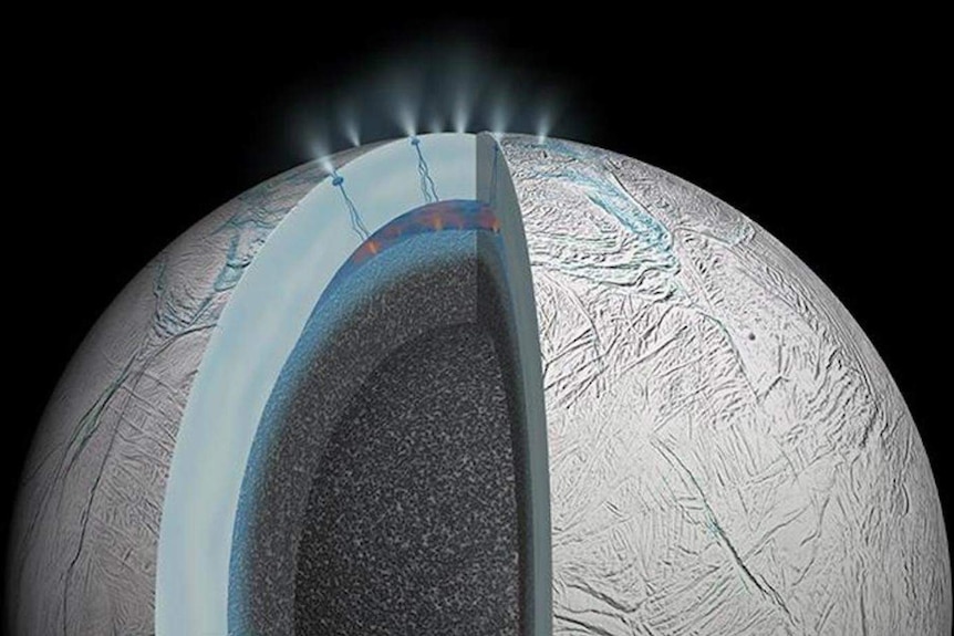 Artist's impression of Saturn's moon Enceladus
