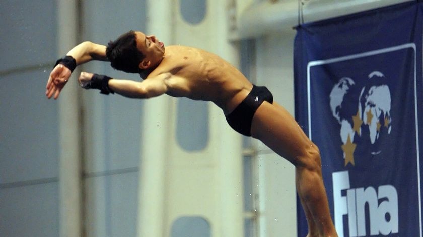 Tom Daley of Great Britain practises