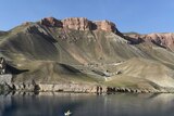 Band-i-Amir Lake in the central Afghan with mountains in background.