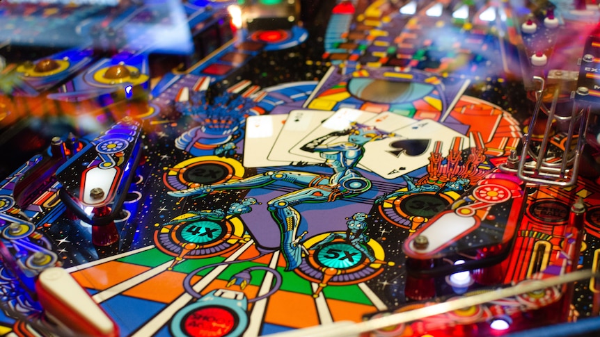 A very colourful pinball machine